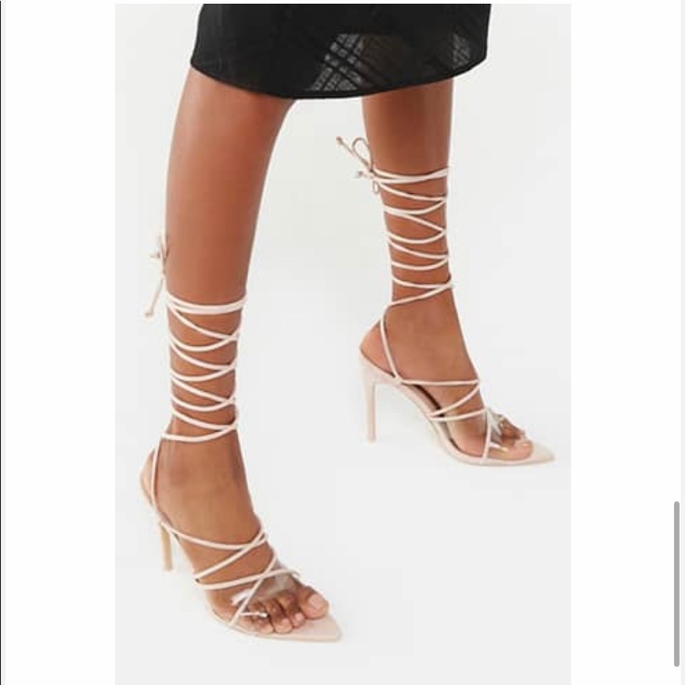 Suede-like Wrap around heels